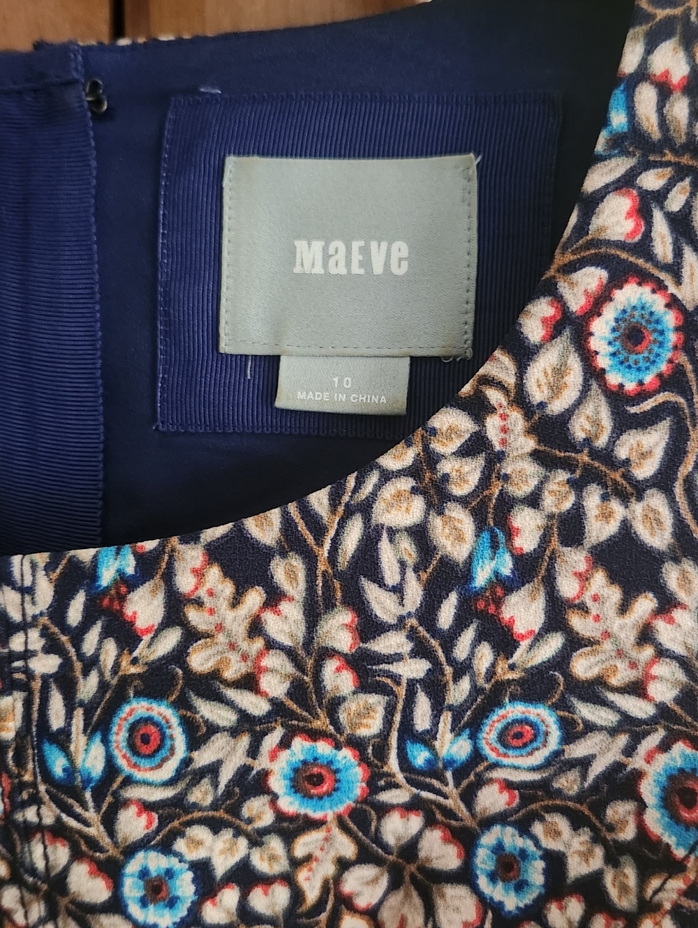 Maeve Anthropologie Brindle Sleeveless Floral Blue Sheath Dress - Picture 4 of 5
